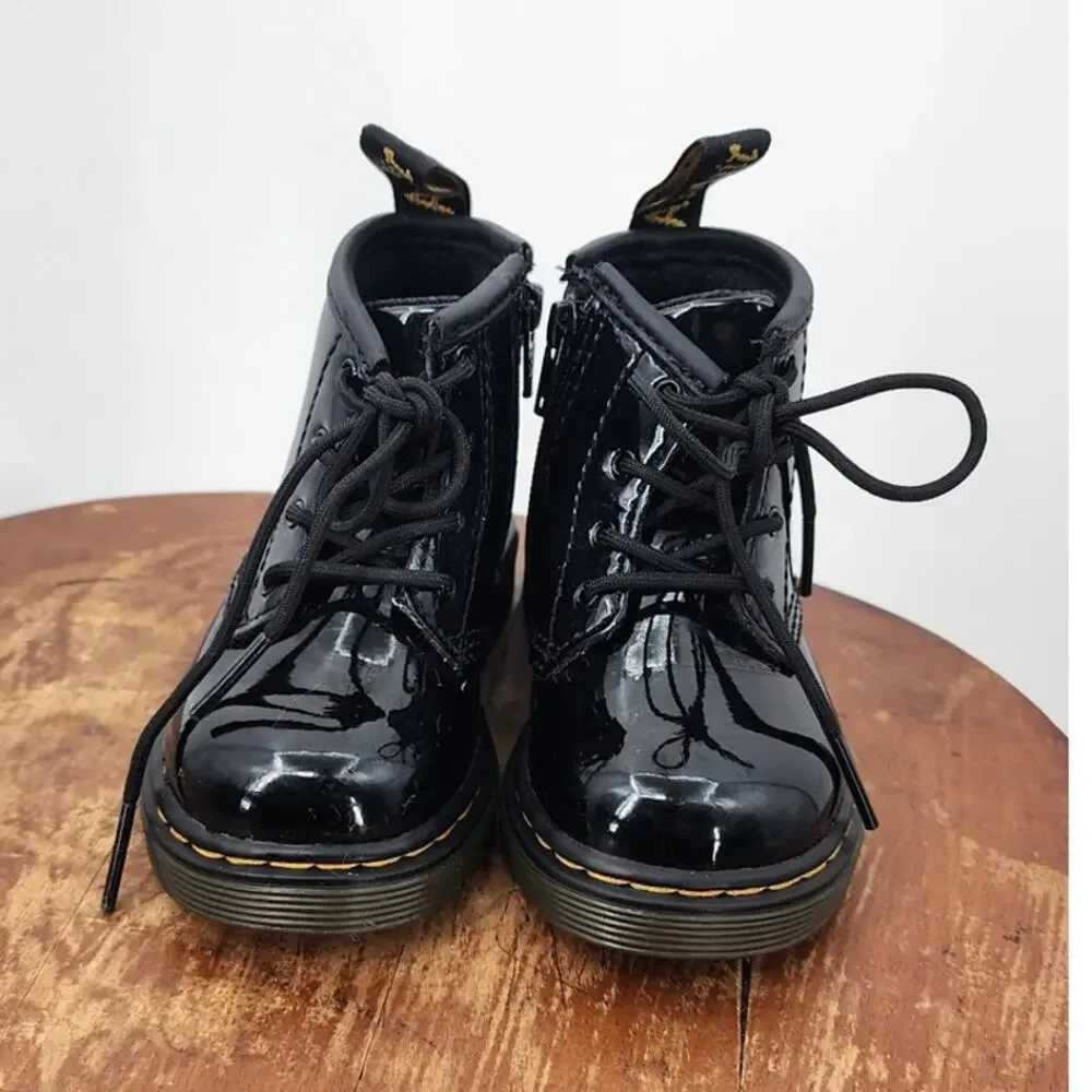 Girl's Toddler Doc‎ Marten's Black Patent Leather Boots Size 5